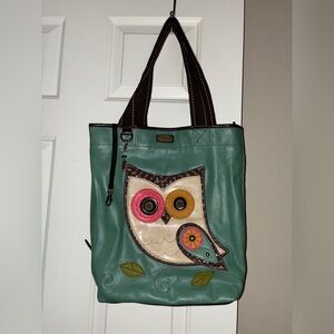 Chala Owl Tote Bag Aqua Teal/Green